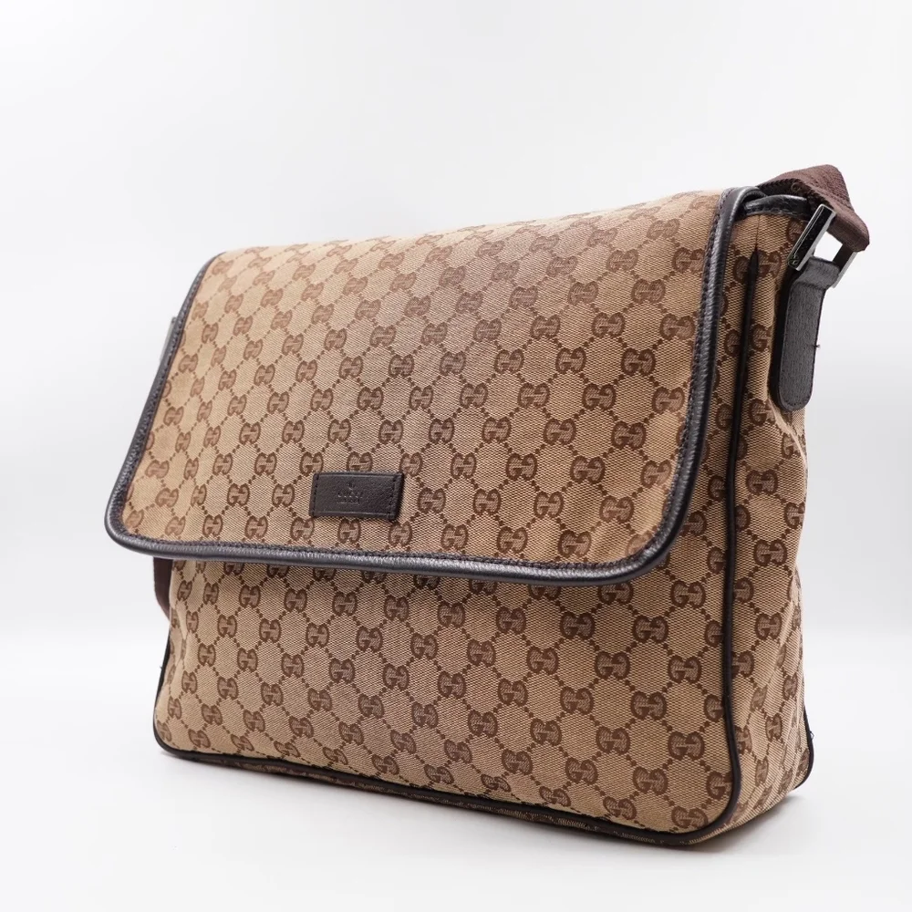 BL09 ❤️ Gucci GG Monogram Canvas Messenger Bag